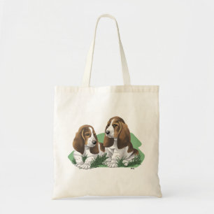 Bassethunden hänger lös tygkasse