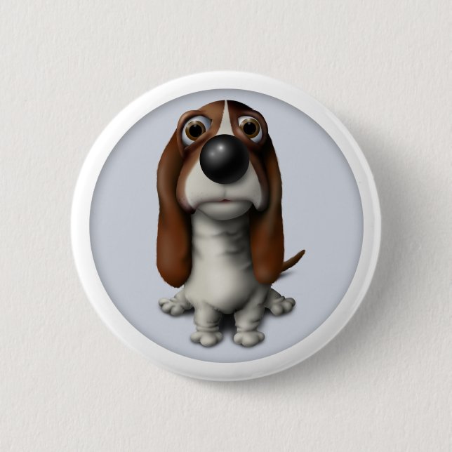 Bassethunden knäppas BH1 Knapp (Framsida)