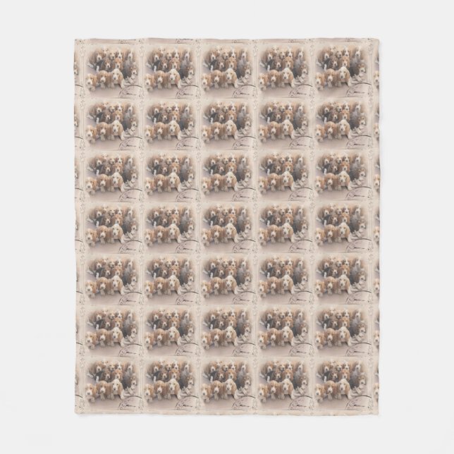 Bassethundfilt Fleecefilt (Framsidan)