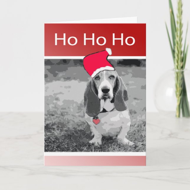 Bassethundgod jul helgkort (Framsida)