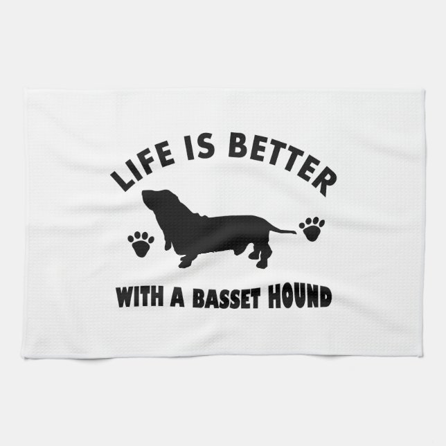 bassethundhund design kökshandduk (Horisontell)