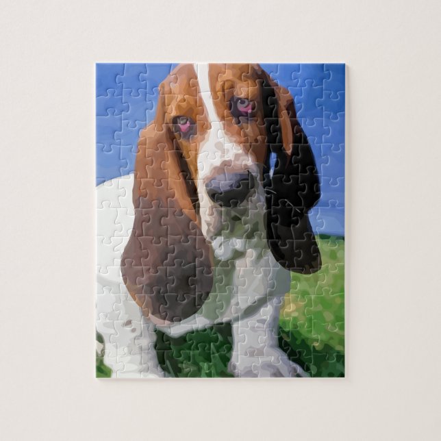 Bassethundhund design pussel (Vertikal)