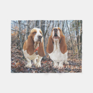 Bassethundhundar i skogenullfilt fleecefilt