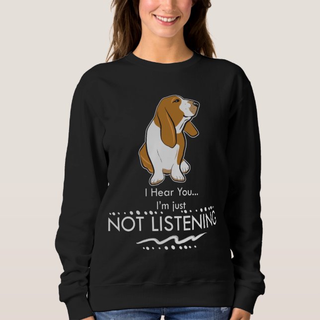 Bassethundhunden - hör dig I-förmiddagen precis T Shirt (Framsida)