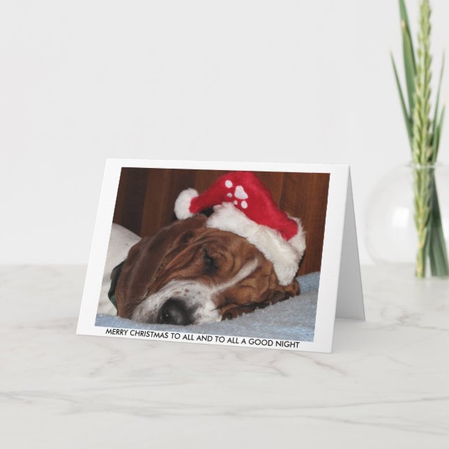 Bassethundjulkort Helgkort (Framsida)