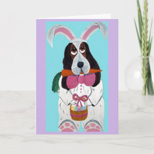 Bassethundpåskhare Helgkort