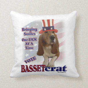 Bassethundpolitiskt humor kudde