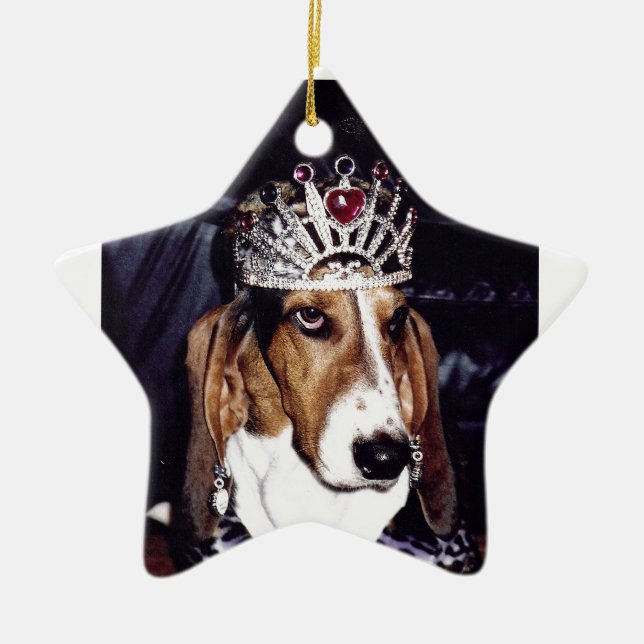 Bassethundprydnad Julgransprydnad Keramik (Framsidan)