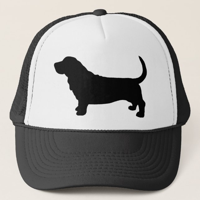 BassethundSilhouette Truckerkeps (Framsida)