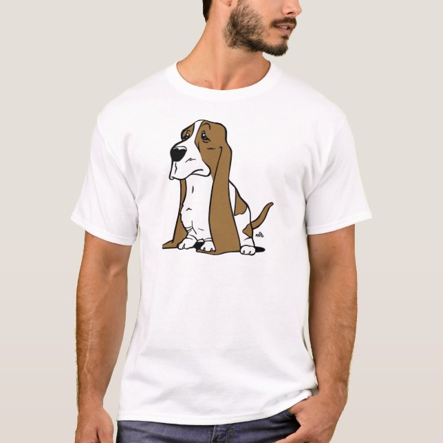 Bassethundtecknad Tee (Framsida)