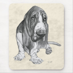 Bassethundteckning Musmatta