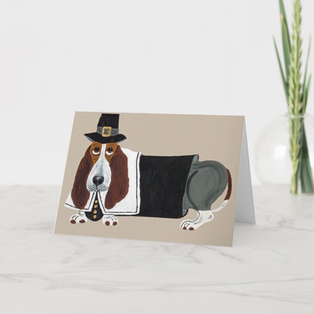Bassethundthanksgivingen vallfärdar helgkort (Framsida)
