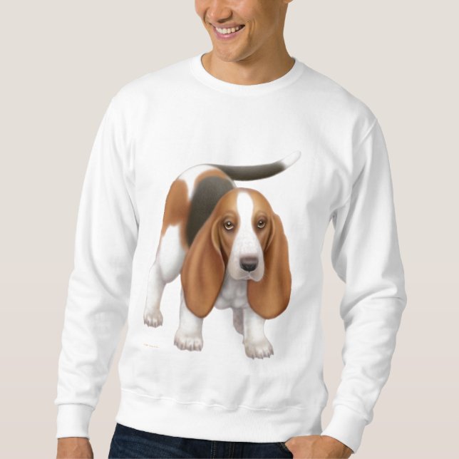 Bassethundtröja Lång Ärmad Tröja (Framsida)