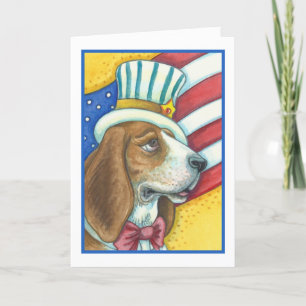 BASSETHUNDUNCLE SAM, Verse för HUNDHÄLSNINGKORT Kort