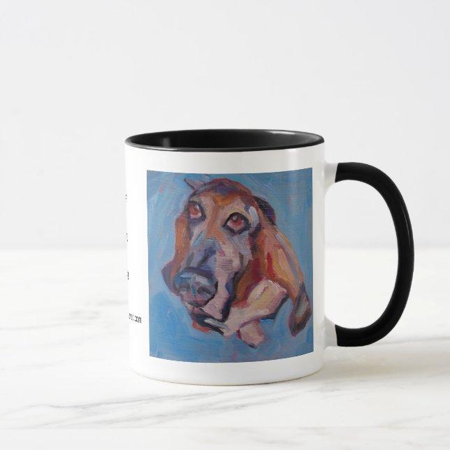 BassethundWOOF! Mugg •, Älsklings- porträtt •, E (Höger)