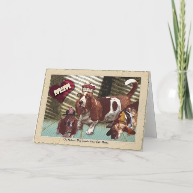 Bassetlyckligmors dag kort (Framsida)