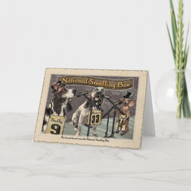 Bassetsegrar som luktar biet kort (Framsida)