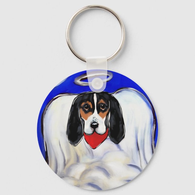 Bassett Hound Angel Nyckelring (Framsida)