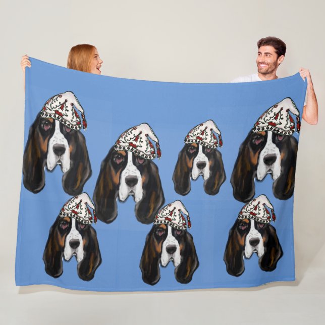 Bassett Hound Fleecefilt (På plats)