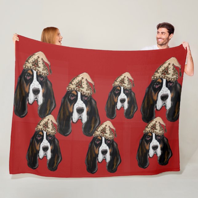 Bassett Hound Fleecefilt (På plats)