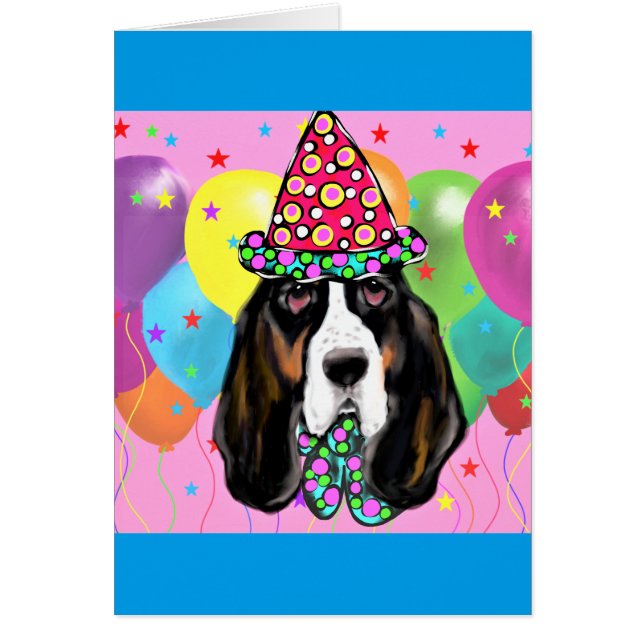 Bassett Hound Hälsningskort (Framsidan)
