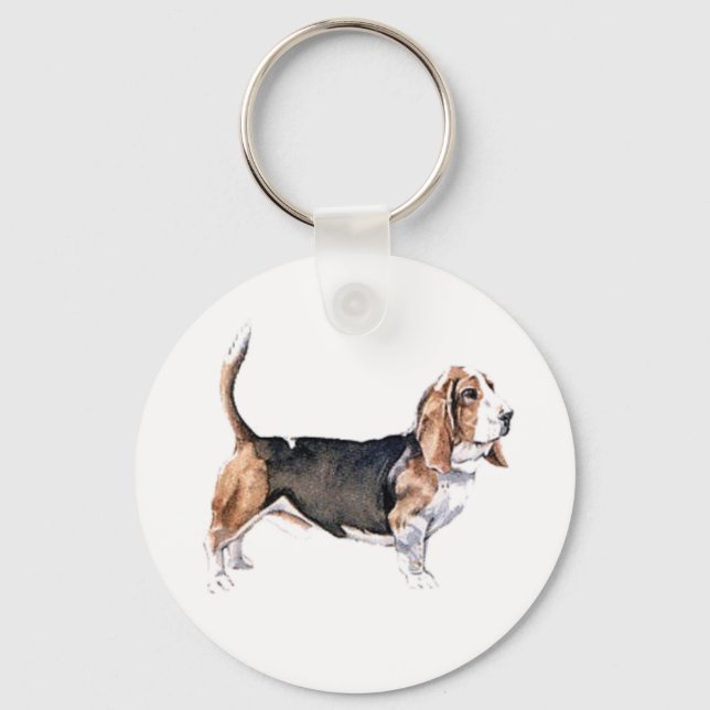 Bassett Hound nyckelring (Framsida)