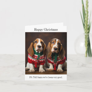 Bassett Hound Puppies-julkort Kort