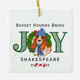 Bassett Hounds Hämta Joy Julgransprydnad Keramik