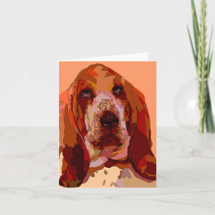 Bassett i Ljusa färger hälsningskort Kort