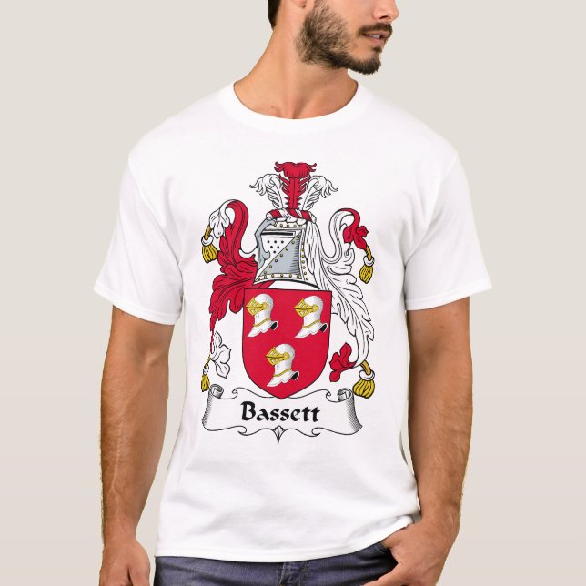 Bassettfamiljvapensköld Tee Shirt (Framsida)