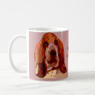 Bassetthundmugg i ljusa färger kaffemugg
