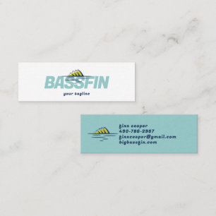 Bassfin Logotyp   Fiske- eller Utomhusmärke Mini Visitkort
