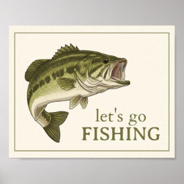Bassfisk Låt oss gå på fisketur Personlig Poster