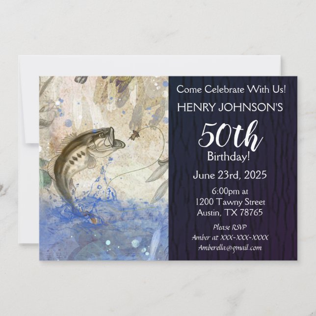 Bassfiske, 30:e födelsedagen inbjudningar (Framsida)