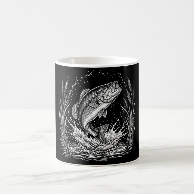 Bassfiske Älskare Present Fiskarens Gåva Kaffemugg (Center)