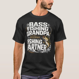 Bassfiske Farfar Favorit Fiskepartner T Shirt