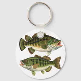 Bassfiske Fiskare och fiskare Nyckelring