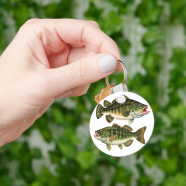 Bassfiske Fiskare och fiskare Nyckelring