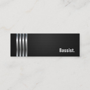 Bassistance - Black Silver Rand Mini Visitkort