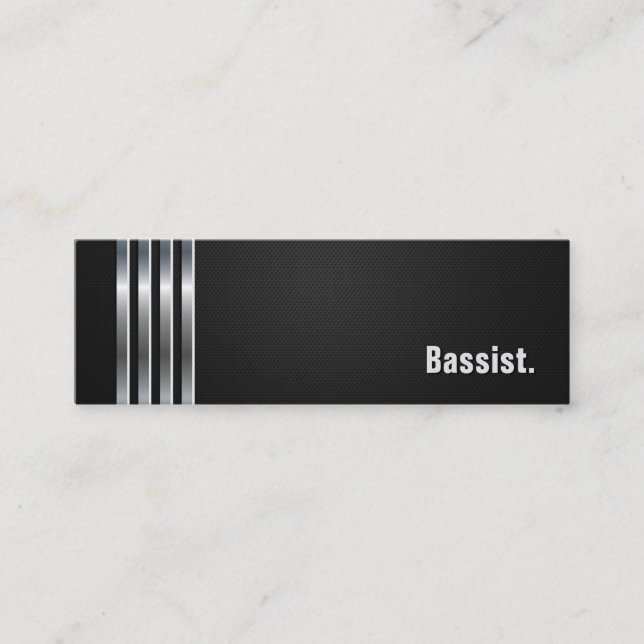 Bassistance - Black Silver Rand Mini Visitkort (Framsida)