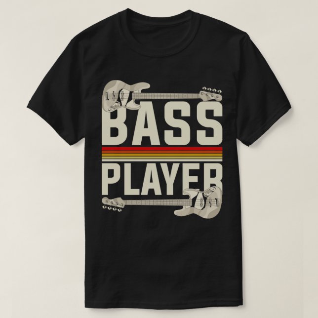 Bassistance Guitar Player Bass Guitar T Shirt (Design framsida)