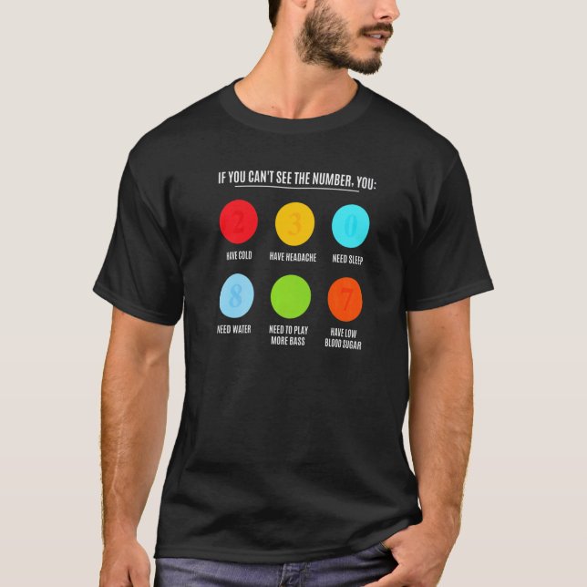 Bassistance Öga Test Electric Bass Guitar Players T Shirt (Framsida)