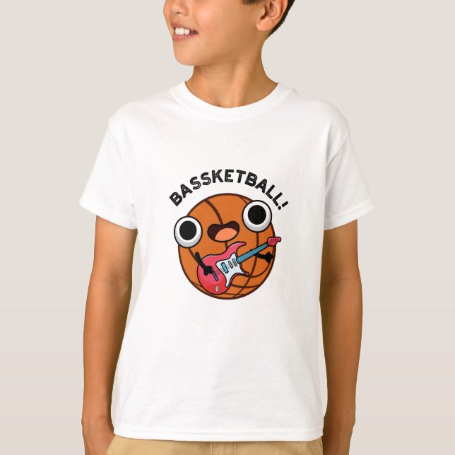 Bassketball Funny Basketball Music Pun T Shirt (Framsida)