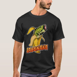 Bassnana Funny Fish Bass och Banana Mashup design T Shirt