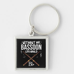 BasSnart Gift Manar Band Player Jazz Music Bassoon Fyrkantig Silverfärgad Nyckelring