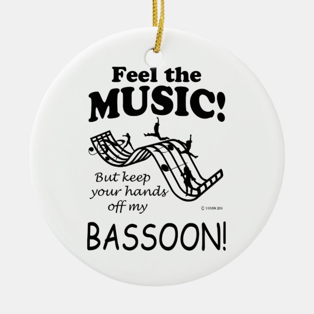 Basson känner musiken julgransprydnad keramik (Framsidan)