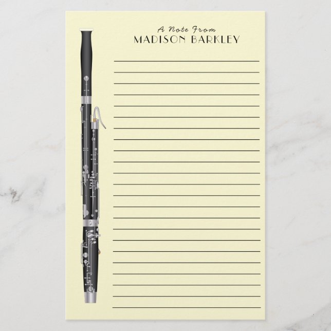 Basson Music Teacher Brevpapper (Framsida)