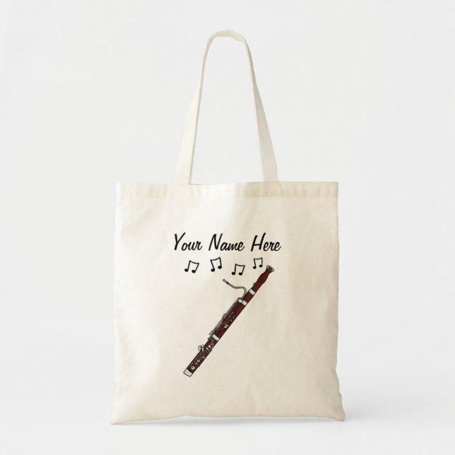 Bassoon Anpassningsbar Tote Bag Bassoonist Musicia Tygkasse (Framsidan)