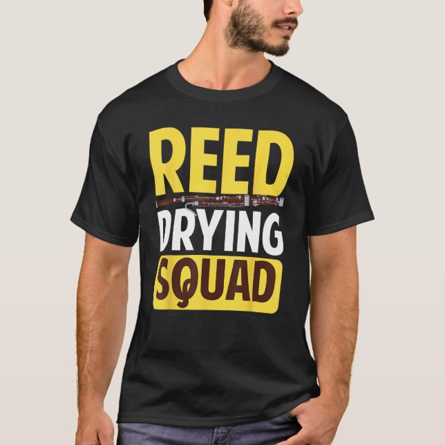 Bassoon Bassoonist Reed Drying Squad T Shirt (Framsida)
