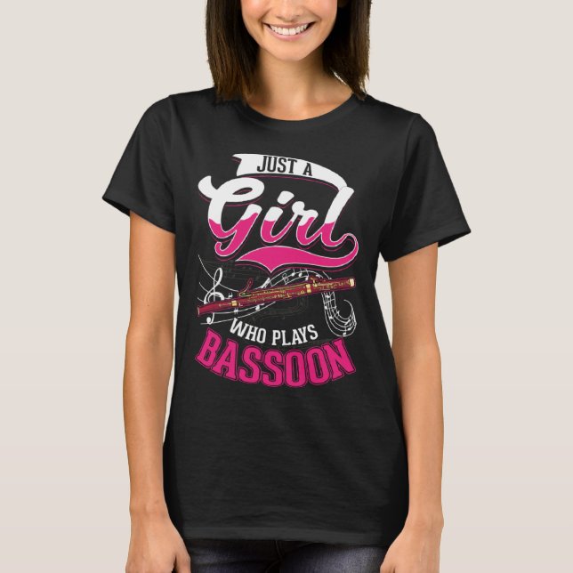 Bassoon Girl Bassoon Player Bassoonist T Shirt (Framsida)